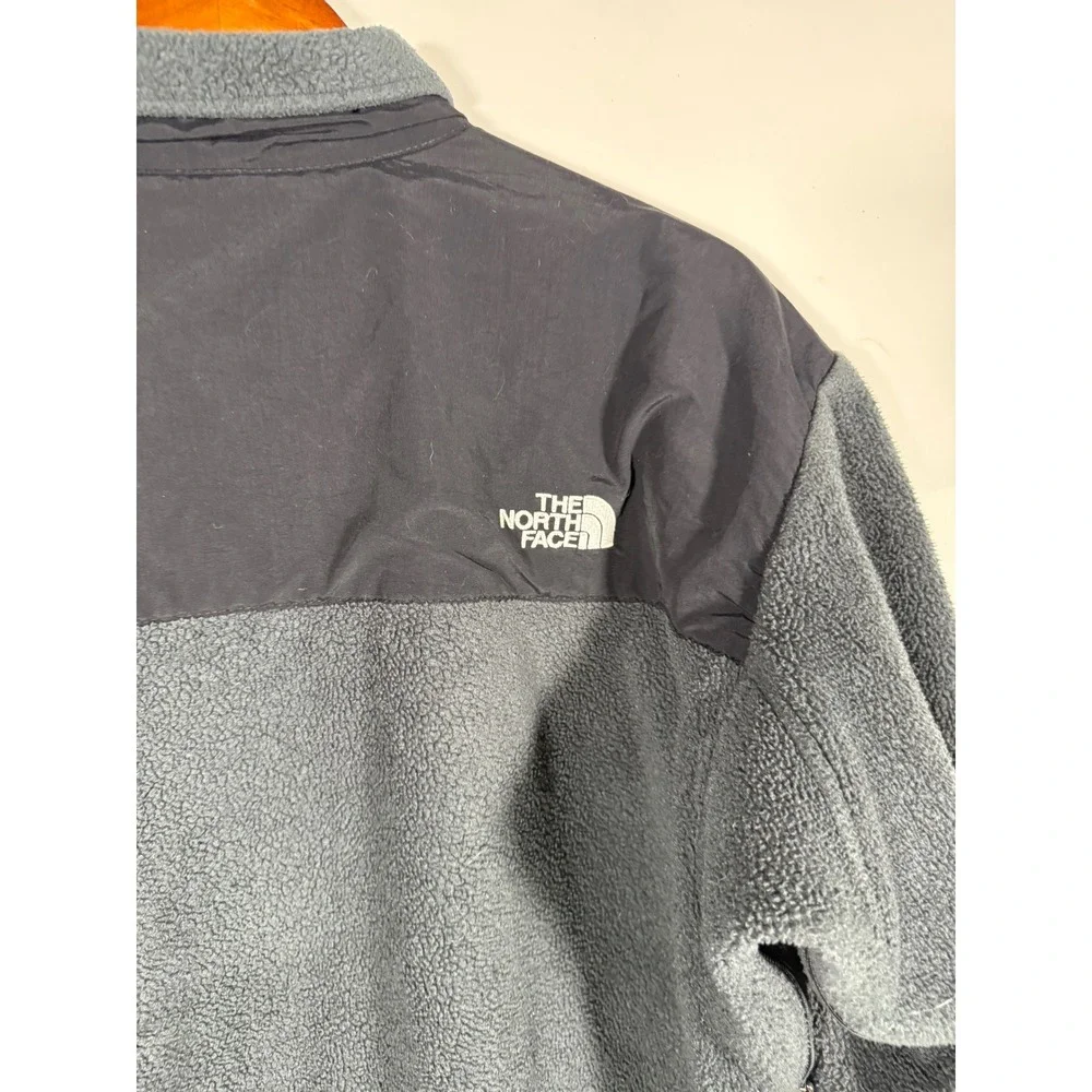 The North Face Denali Fleece Jacket Mens Medium Grey Black Full Zip Outdoor